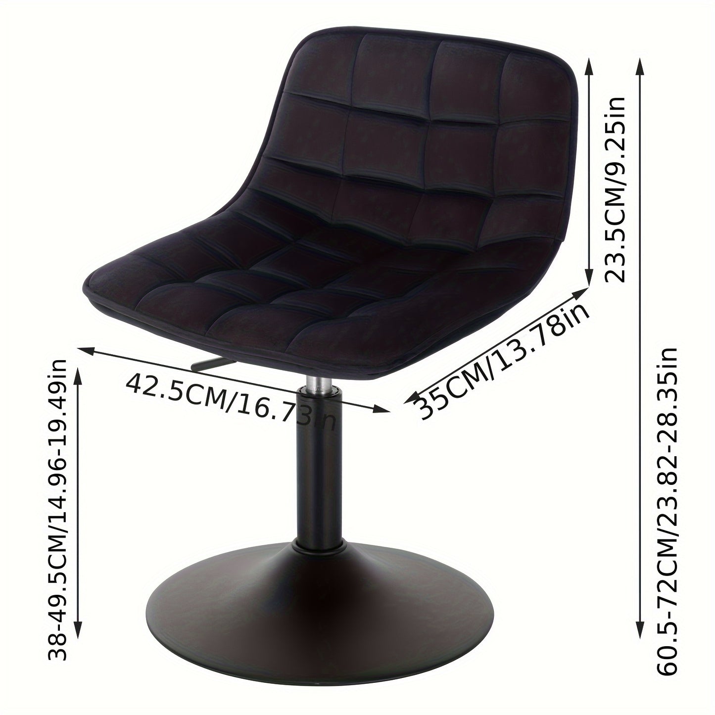 Tabouret de Bar, Tabouret Pivotant, Chaise de Bureau à Domicile, Tabouret Réglable en Hauteur, Siège en Velours
