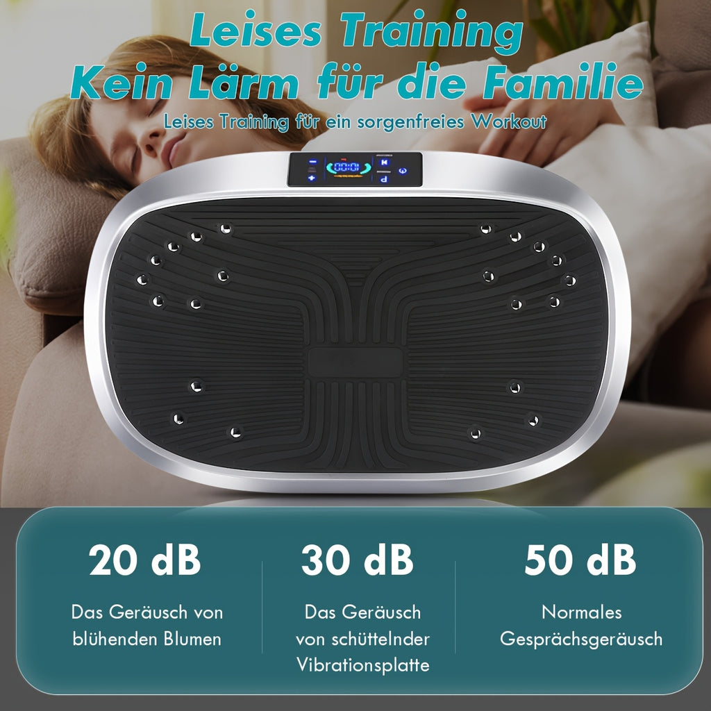 Plaque de vibration intelligente avec télécommande, massage électromagnétique à 120 niveaux, moteur silencieux, exercice de perte de poids pour tout le corps, capacité de charge maximale 120KG, convient au fitness à domicile, sans batterie