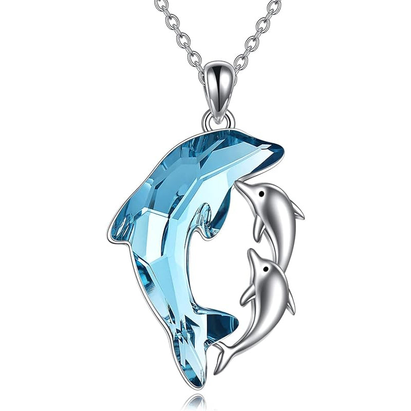Collier dauphin en argent sterling 925, bijou nautique océan pour femmes, cadeau idéal pour la fête des mères de la part de fille et fils