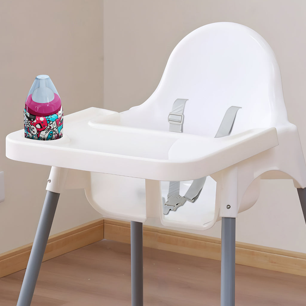 Chaise Haute Pliable Portable pour l'Alimentation des Enfants + Plateau 2En1 - Légère, Facile à Plier et à Déplier, Table Multifonctionnelle pour Enfants avec Ceinture de Sécurité, Construction Durable en Aluminium et ABS, Chaise en Plastique pour Enfants