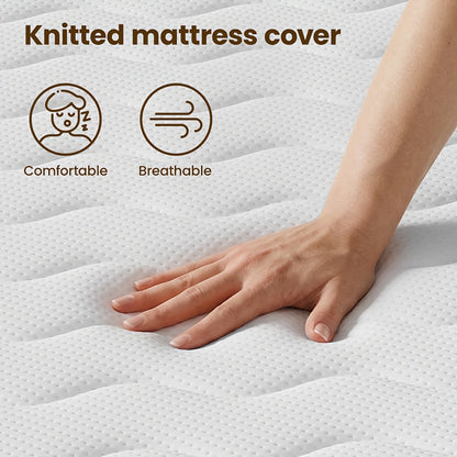 Matelas à ressorts de poche Bedstory H3/H4 - 20 cm de hauteur, mousse et housse respirante, isolation des mouvements et soutien de la posture corporelle