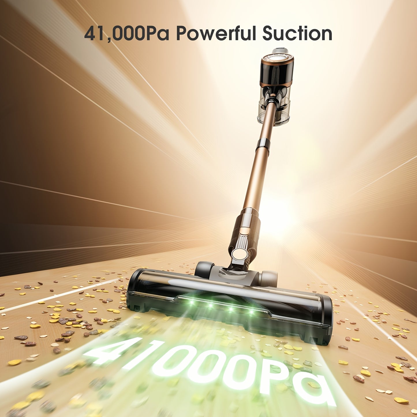 Aspirateur sans fil 41000Pa/55Min, Lubluelu P2 Super Silencieux, Aspirateur balai puissant avec écran LED/Brosse anti-enchevêtrement, Batterie détachable, Léger, Grand réservoir à poussière Idéal pour les poils d'animaux, le sol, le tapis