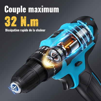 Perceuse à choc avec batterie au lithium 28V, 1350 tr/min, tournevis multifonctionnel à haute vitesse, ensemble d'outils électriques, tournevis électrique, perceuse à main