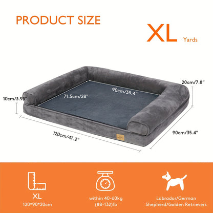 Lit pour grand chien durable : Canapé-lit pour chien de très grande taille jumbo et douillet, literie pour canapé pour chien en mousse éponge orthopédique, housse amovible et lavable, utilisation hiver et été