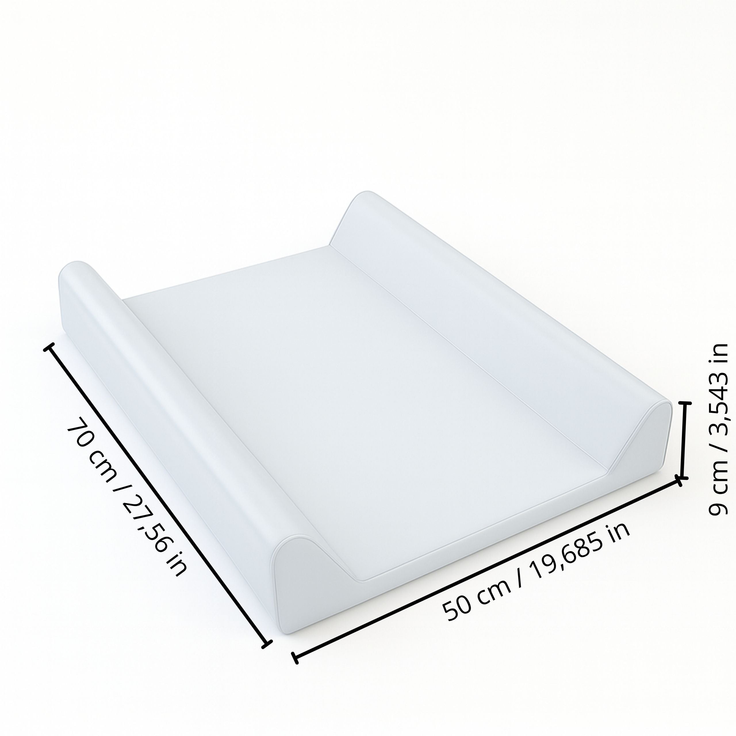 AMIKU, Matelas à langer doux pour bébés, Coussin à langer pour bébé, Mousse profilée pour changer les bébés, Coussin pour table ou commode, 50Cmx70Cm, Produit pour le soin des bébés, Sûr, Fabriqué en Europe, pour la maternelle, 100% imperméable, 100% anti