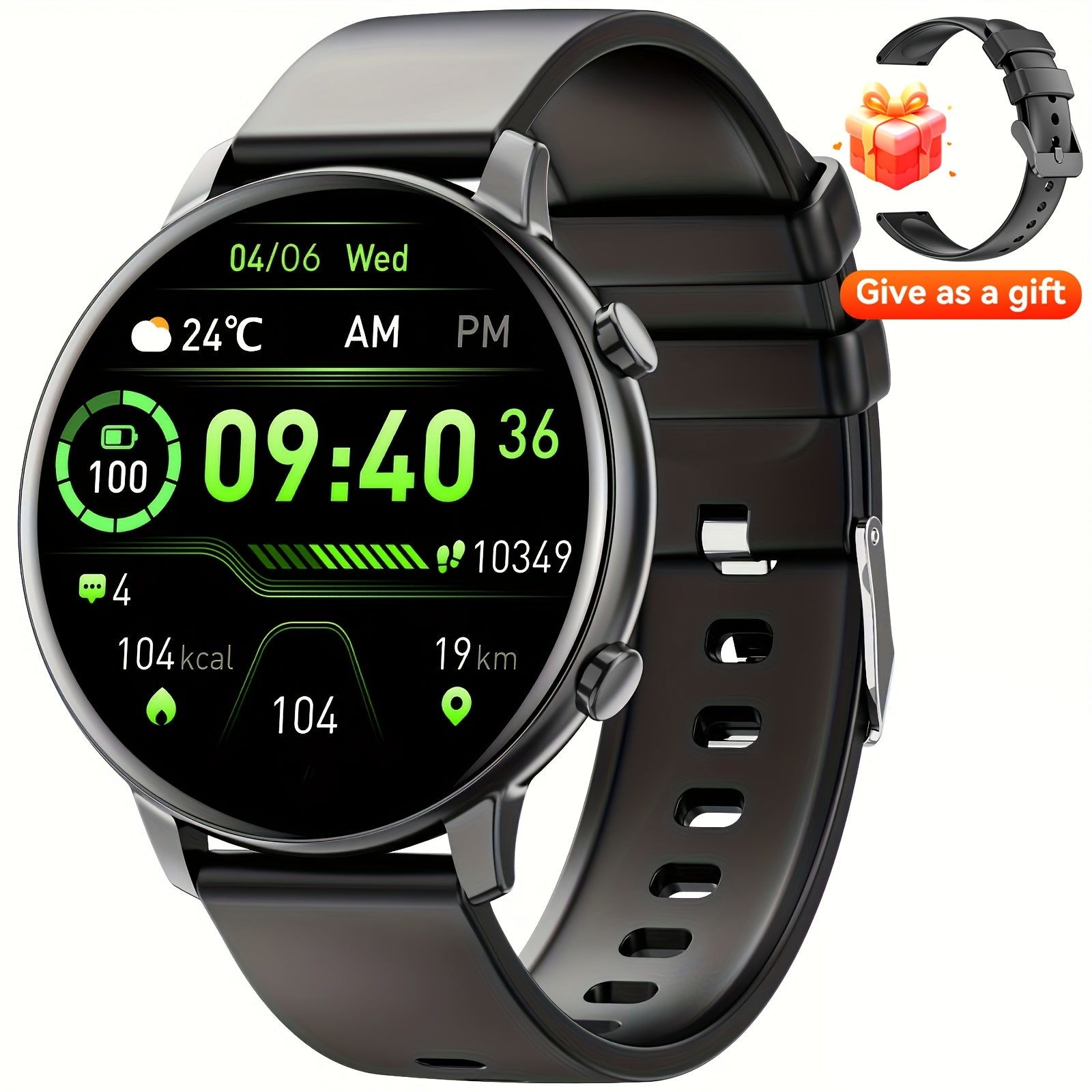 Montre Connectée Sport 1.39 pouces Écran Tactile Haute Définition, Appel Sans Fil, Assistant Vocal, Contrôle de la Caméra Sans Fil, Rappel Sédentaire, Lecture de Musique, 5.3, Chargement Magnétique, Batterie 210Mah, Compatible Android et iPhone