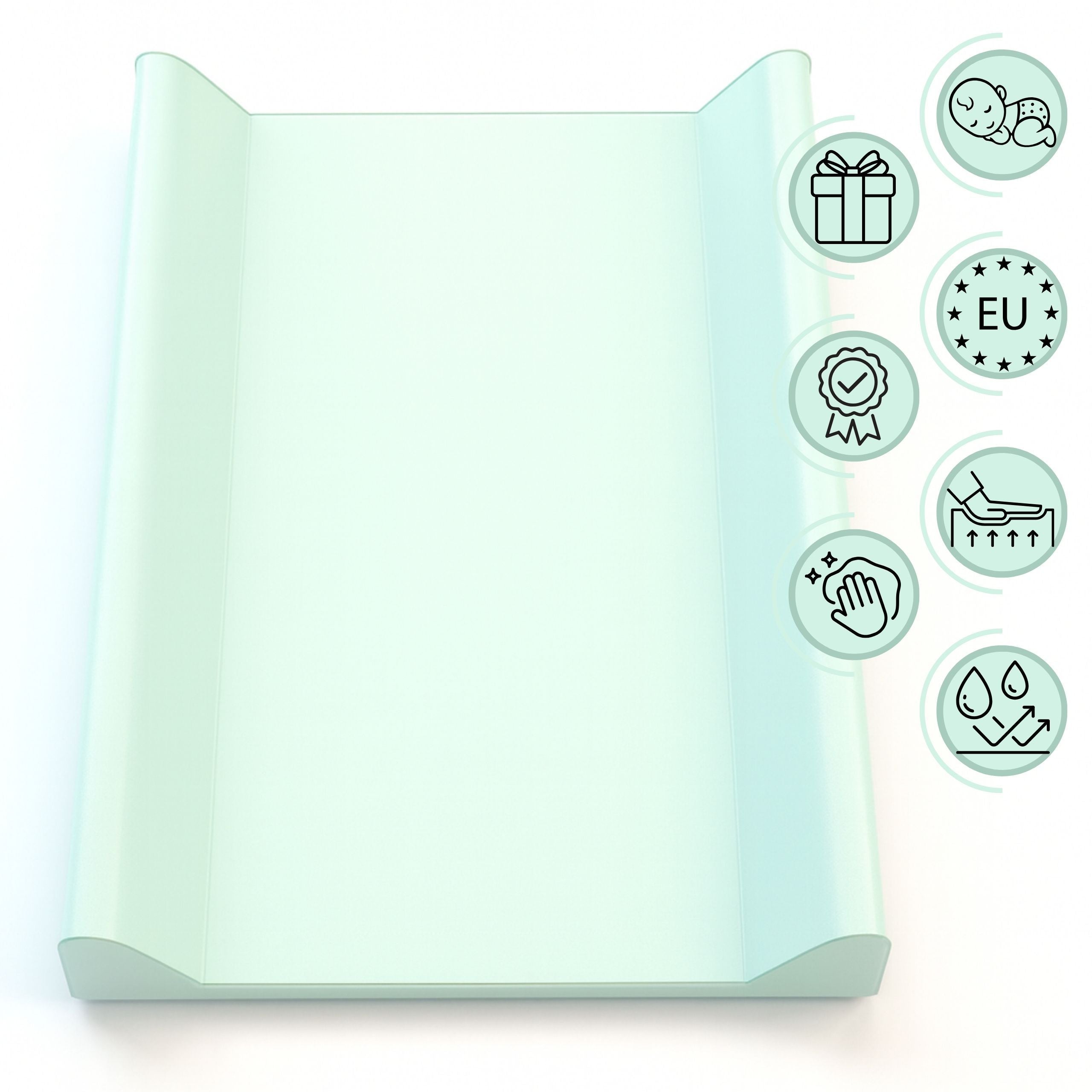 AMIKU, Matelas à langer doux pour bébés, Coussin à langer pour bébé, Mousse profilée pour changer les bébés, Coussin pour table ou commode, 50Cmx70Cm, Produit pour le soin des bébés, Sûr, Fabriqué en Europe, pour la maternelle, 100% imperméable, 100% anti