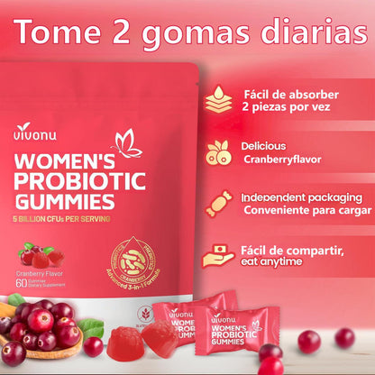 VIVONU Female Probiotic Fudge, contient des canneberges et des prébiotiques, probiotiques pour femmes, 60 gélules de Fudge