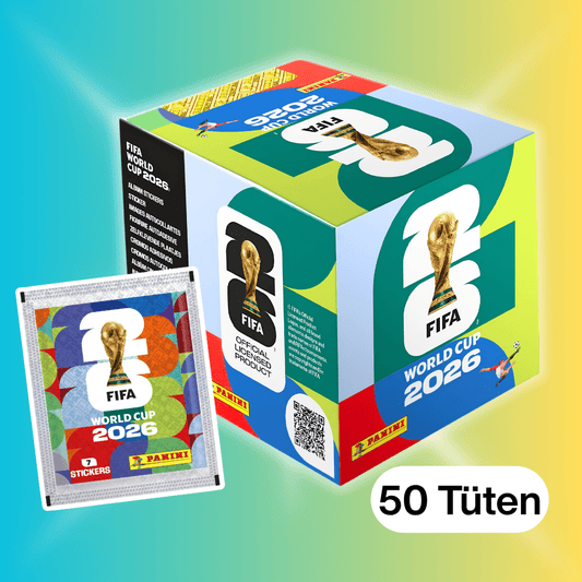 Présentoir de stickers Panini Coupe du monde de la FIFA 2026 - 50 sacs pour un total de 350 stickers