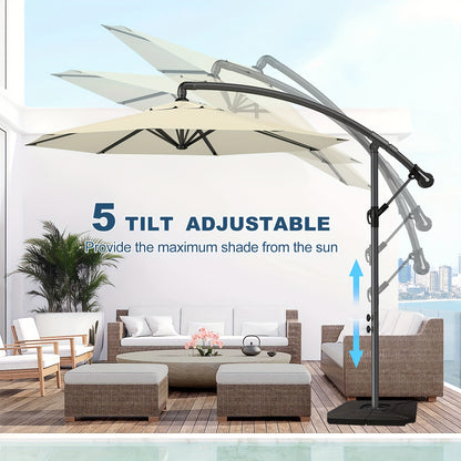 Grand parasol portique avec poignée à manivelle