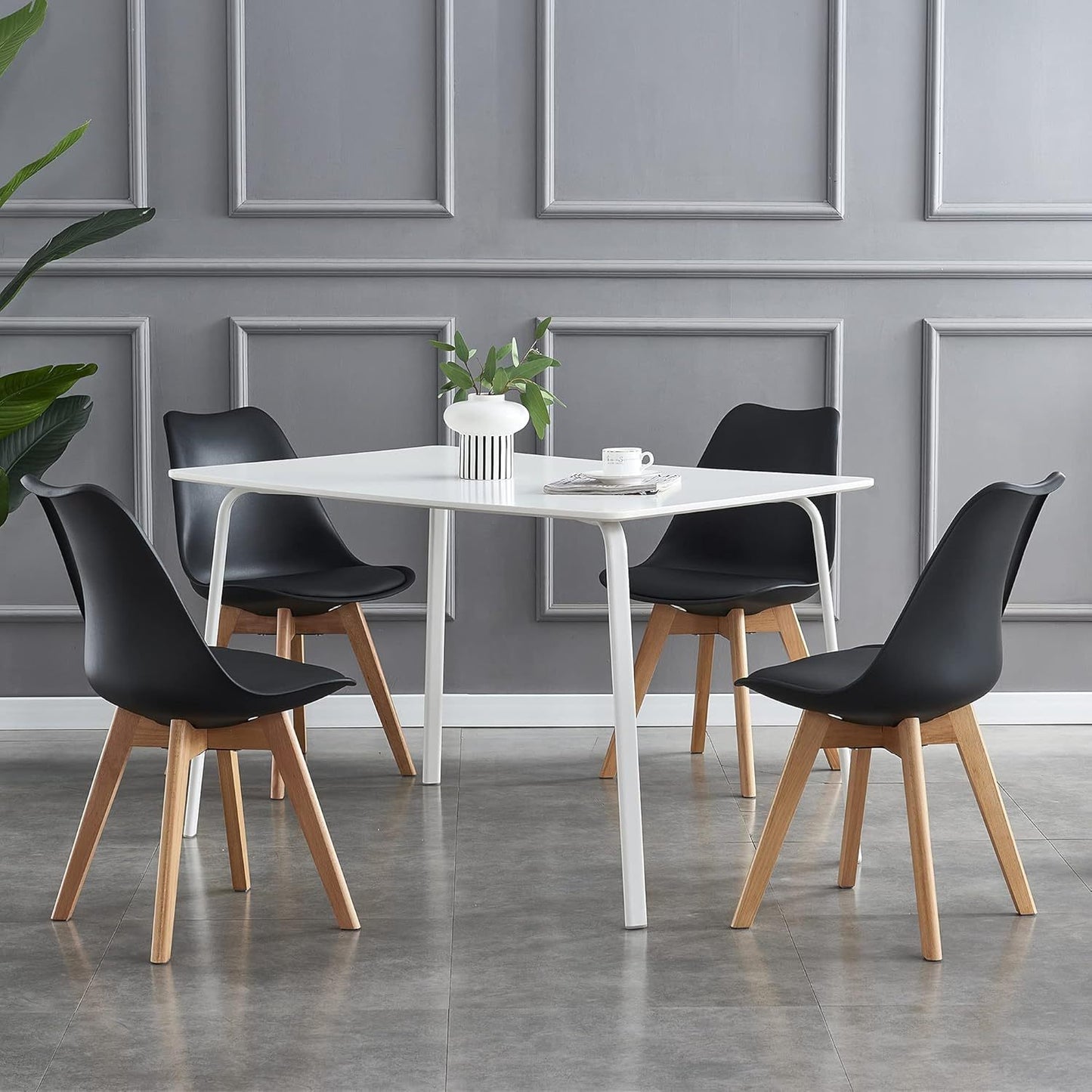 Ensemble de 4 chaises de salle à manger MCC Direct, chaises de cuisine, chaises de bureau, chaise coquille de designer, "Eva" disponible en 7 couleurs tendance
