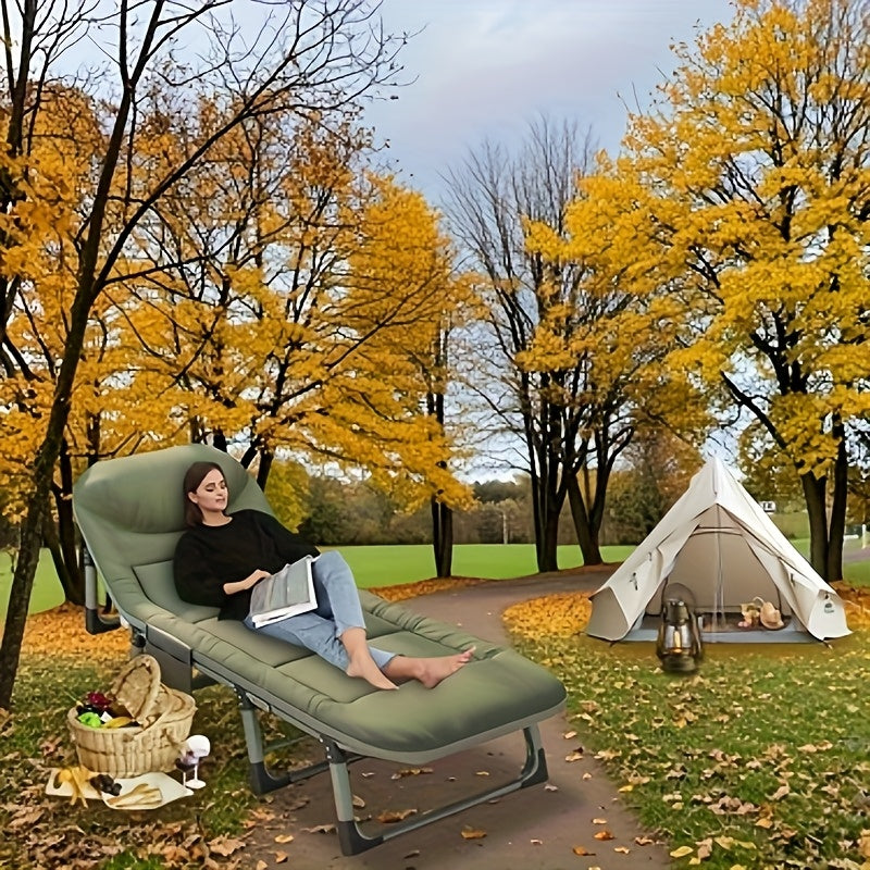 Lit Pliant Portable, Lit Pliant avec Matelas, Lit Pliant Robuste avec Cadre Solide, Lit Pliable Qui Peut Supporter 149.69 KG, Lit de Camp Portable pour Camping, Plage, Patio