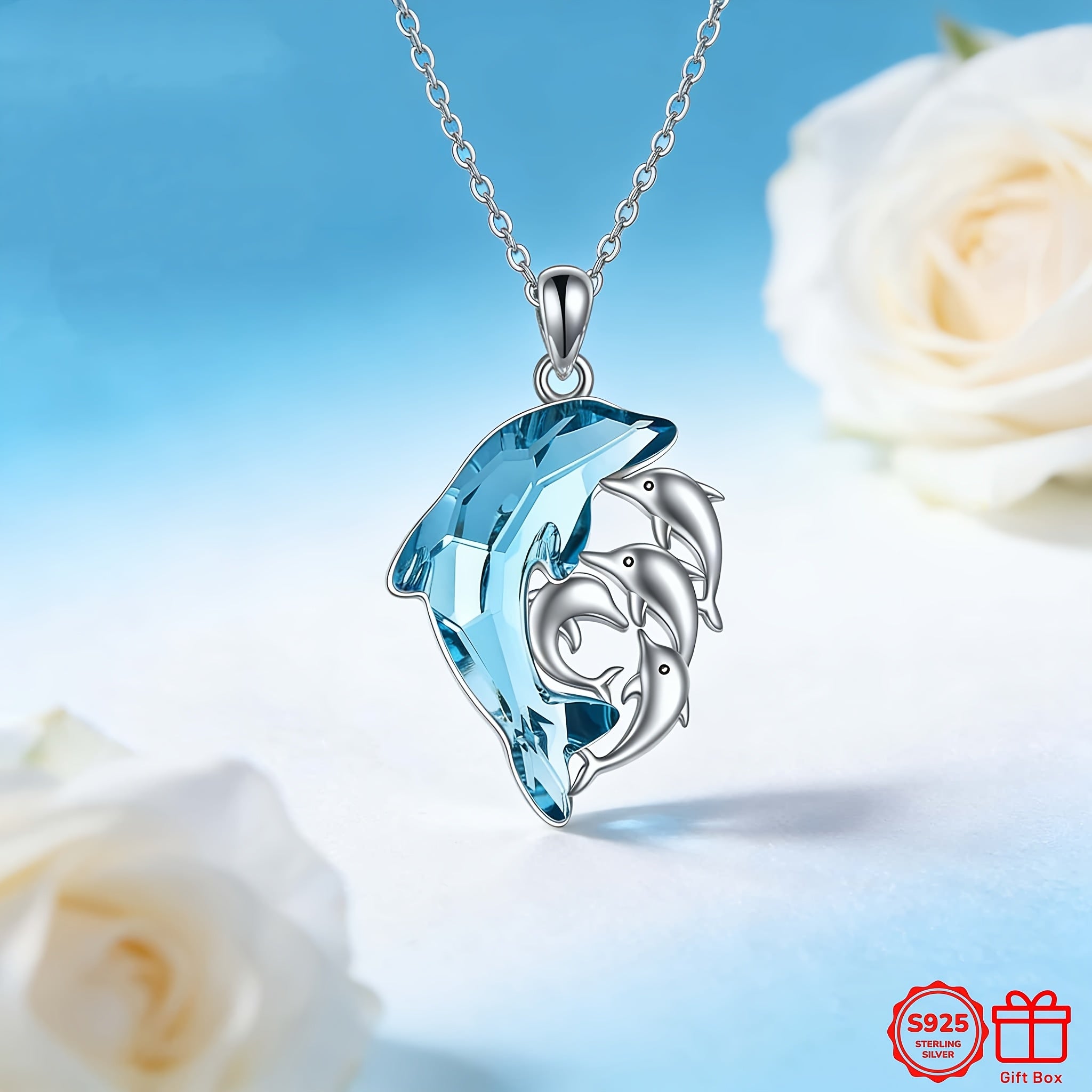 Collier dauphin en argent sterling 925, bijou nautique océan pour femmes, cadeau idéal pour la fête des mères de la part de fille et fils
