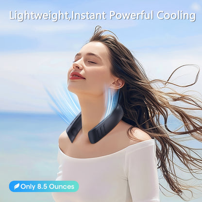 Ventilateur de cou portable et mini climatiseur pour rafraîchissement, 3 vitesses silencieuses à piles - avec rotorless sans pales, mini système de refroidissement pour voyage, bureau, appareil de refroidissement portable à piles, cadeau