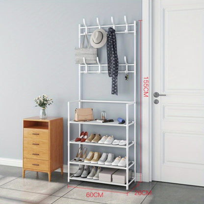 Nouveau porte-chaussures et chapeaux sur pied, porte-manteau combiné intégré pour porte, porte-chaussures ménager, cintre pour vêtements et chapeaux