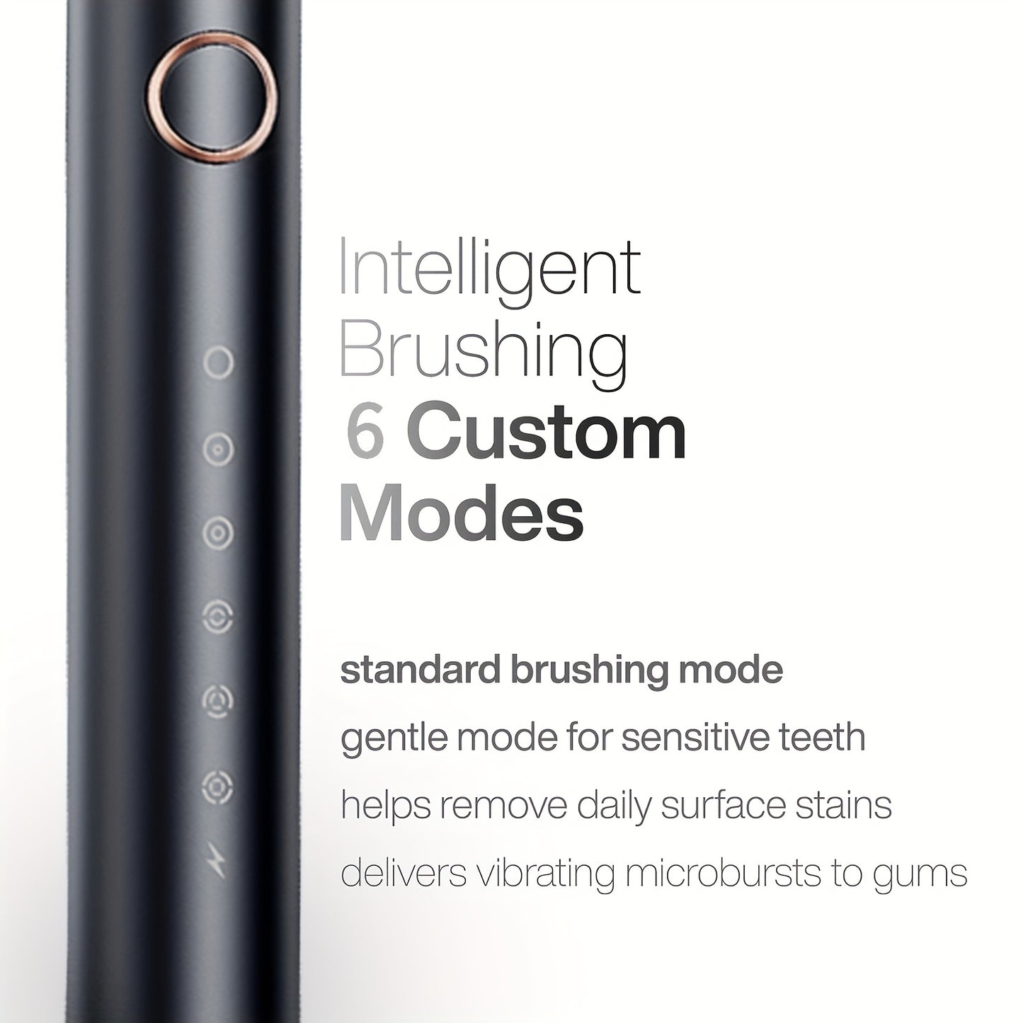 Brosse à dents électrique automatique intelligente IP67 pour adultes, poils souples unisexes, six modes de nettoyage de fréquence de vibration, chargement USB, nettoyage en profondeur des dents