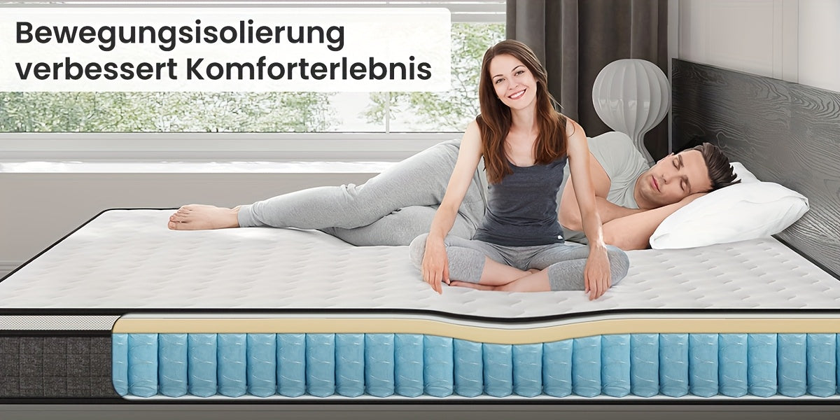 Matelas à ressorts de poche Bedstory H3/H4 - 20 cm de hauteur, mousse et housse respirante, isolation des mouvements et soutien de la posture corporelle