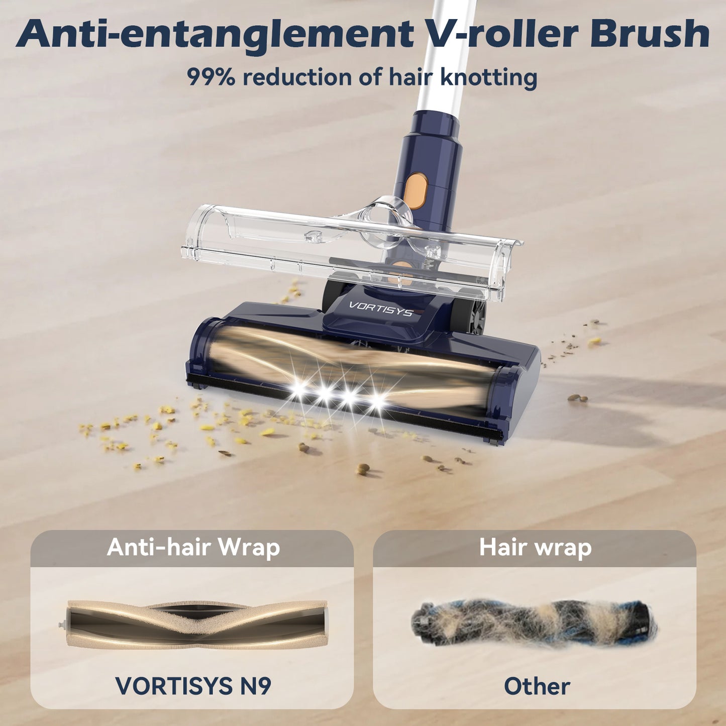 Aspirateur et Serpillière Combo 6-en-1 Ultra-Léger avec Écran LED - Aspiration Puissante de 60000PA, Moteur Sans Brosse Anti-Enchevêtrement, Batterie 2200mAh*8, Idéal pour la Maison, la Voiture, les Tapis, l'Élimination des Poils d'Animaux, Facile à Utili