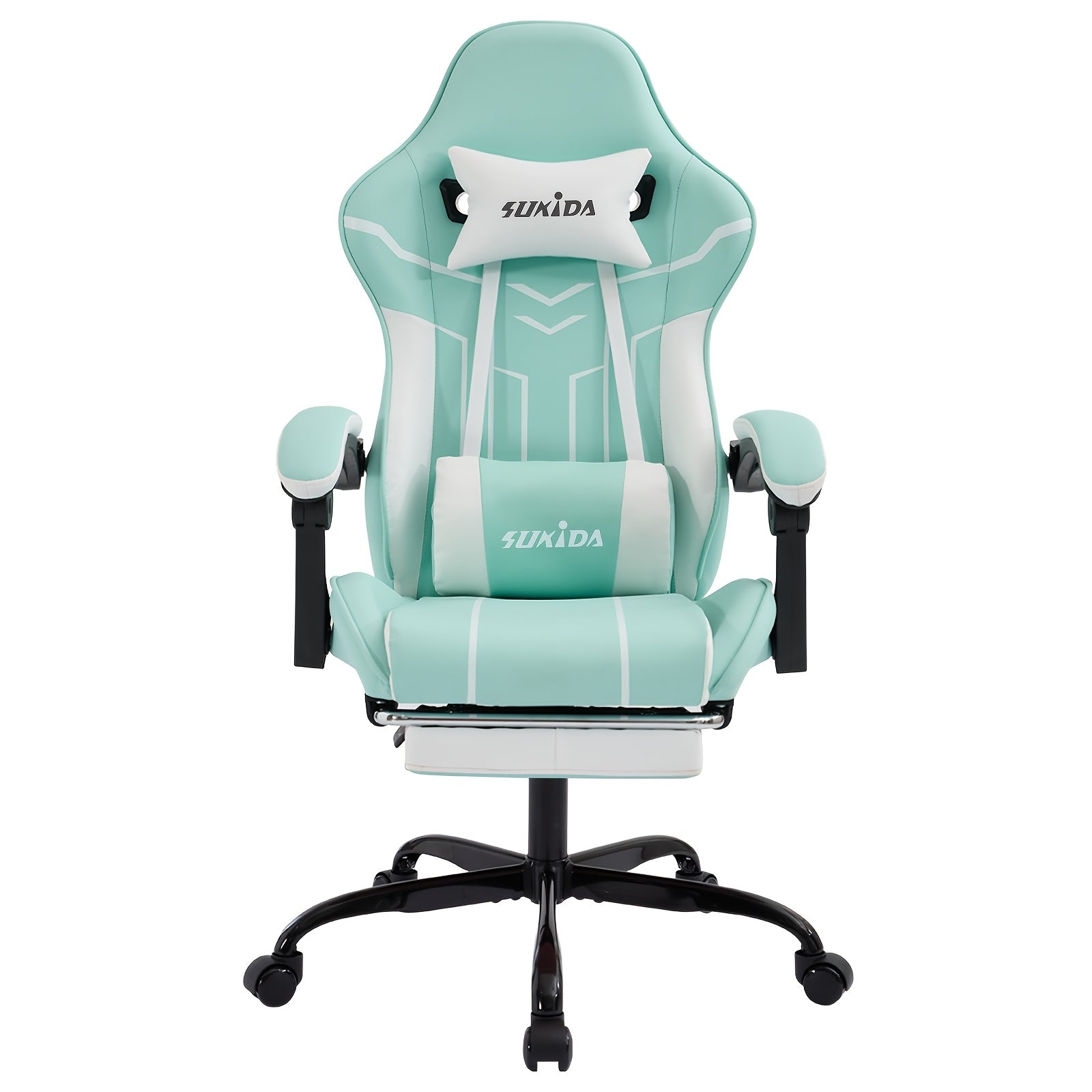 Fauteuil de jeu avec repose-pieds, large surface de siège, accoudoirs liés, dossier haut, chaise de gaming, chaise PC, fauteuil lounge à 135 degrés, chaise de gaming PC, roulettes silencieuses, hauteur réglable, chaise d'ordinateur, chaise d'apprentissage