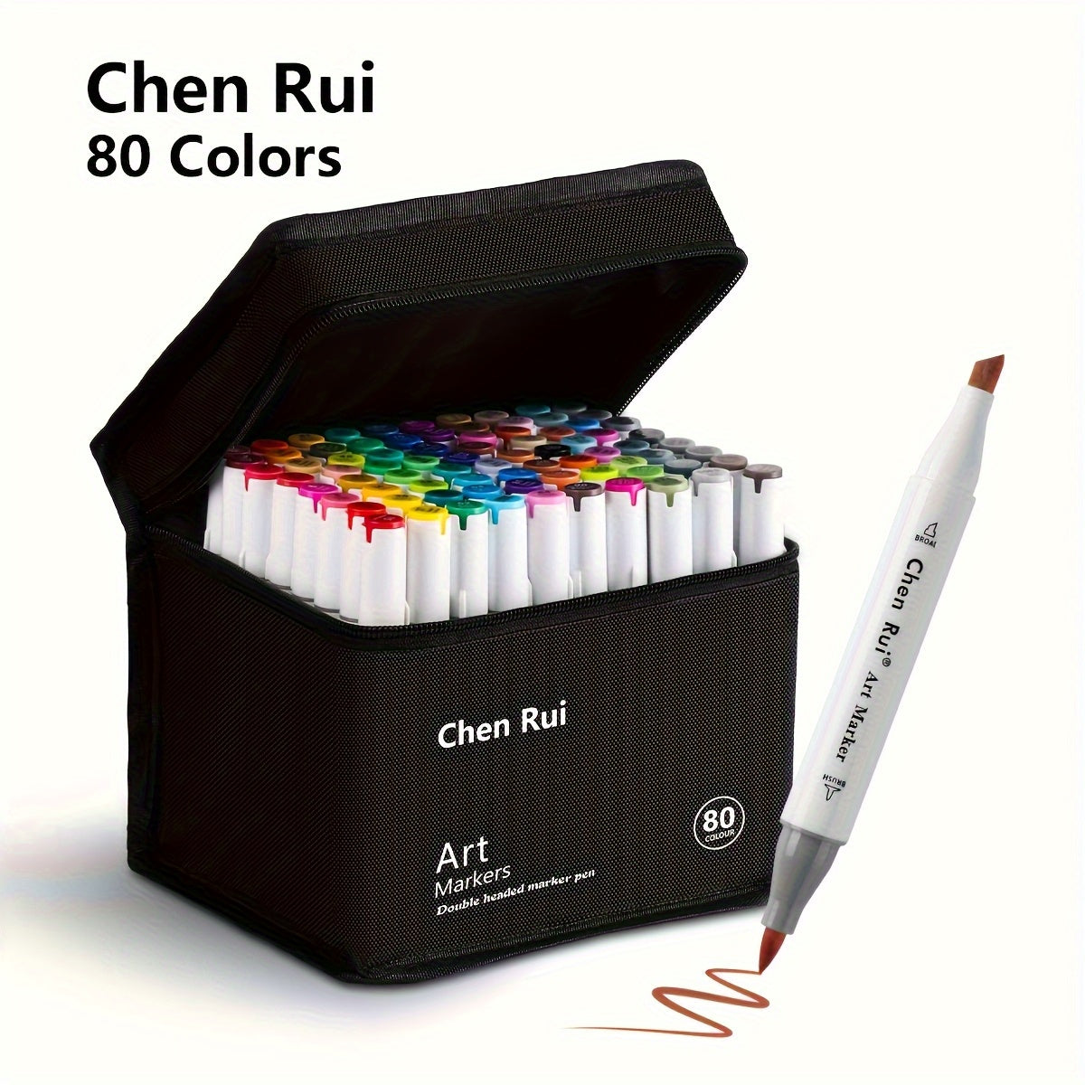 Marqueurs d'art professionnels - Pointe ciseau et encre à l'alcool, ensemble de sac portable de 48/60/80/100/120 couleurs - Idéal pour le dessin, le coloriage et la conception graphique - Choix parfait pour les artistes, les étudiants et les professionnel