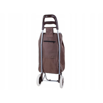 Chariot de courses pliable avec roues, robuste et spacieux, avec poche et poignées, pratique pour transporter des courses lourdes, base stable, grandes roues et poignée durable, en matériau imperméable, facile à nettoyer, poche pour verrouillage ou portef