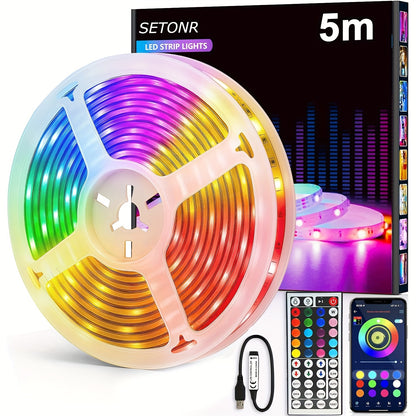 Bandeaux lumineux LED intelligents pour chambre, lumières LED RVB avec application et télécommande, lumières changeantes de couleur pour décoration intérieure, fête, bande lumineuse de décoration de fêtes, cadeaux de Thanksgiving, décoration de Noël