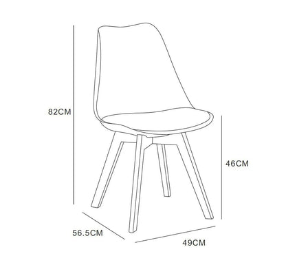 Ensemble de 2 chaises de salle à manger MCC Direct, chaise de cuisine, chaise de bureau, chaise de salon, chaise coquille de designer Eva, disponible en 7 couleurs