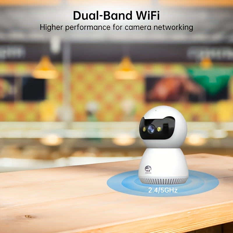 Moniteur Wifi 5G Full HD 1080P, avec fonction de suivi et de prise de vue, vision nocturne couleur, communication bidirectionnelle, contrôlable à distance via application mobile, idéal pour accompagner la famille et les animaux de compagnie, recommandé co