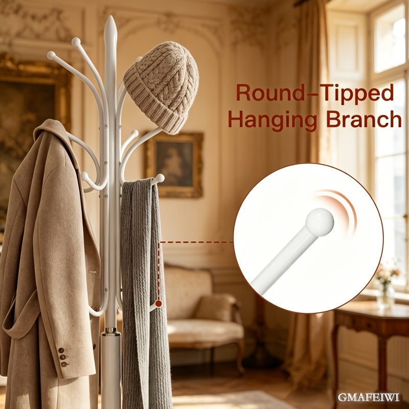 Porte-vêtements et chapeaux en fer - Porte-manteau sur pied en métal pour le rangement suspendu des vêtements et sacs pour la maison, le bureau, la chambre