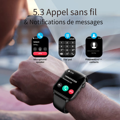 Montres de mode intelligentes pour hommes et femmes, montres de fitness de 4,85 cm pour femmes, appel sans fil, montre de suivi de la condition physique avec compteur d'activité/moniteur de sommeil/ modes sportifs, assistant vocal IA, rappels intelligents