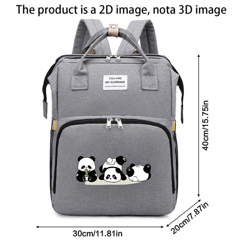 1pc Sac à Langer Soerw Panda pour Mamans - Grand Sac à Dos/Sac à Main avec Bretelles Réglables, Chauffe-Biberon, Imprimé Panda Mignon - Voyage, Hôpital, Trajet - Sac Durable