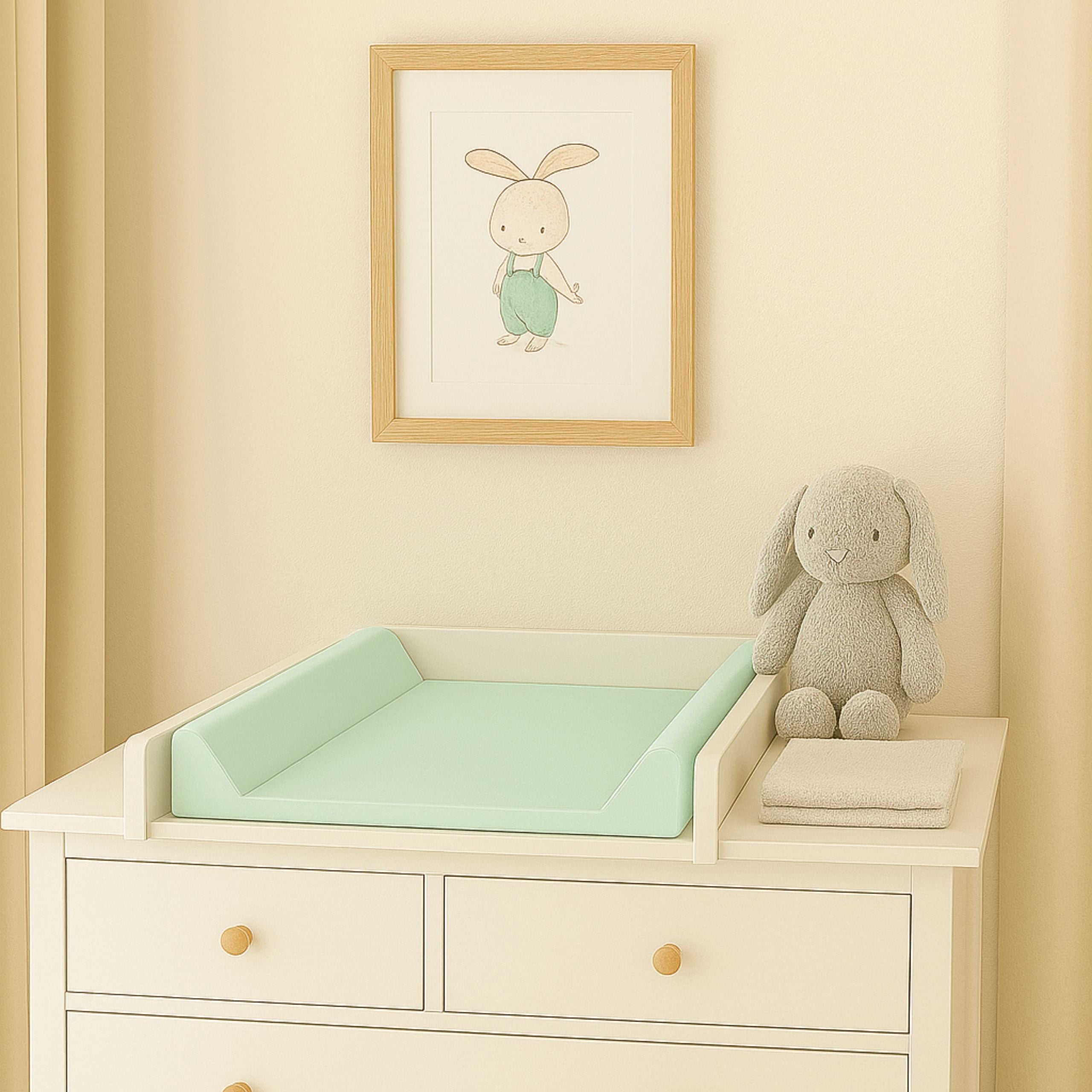 AMIKU, Matelas à langer doux pour bébés, Coussin à langer pour bébé, Mousse profilée pour changer les bébés, Coussin pour table ou commode, 50Cmx70Cm, Produit pour le soin des bébés, Sûr, Fabriqué en Europe, pour la maternelle, 100% imperméable, 100% anti