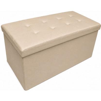Pouf repose-pieds de rangement Cecaro Group, coussin d'appoint, coffre banc matelassé capitonné, plusieurs couleurs