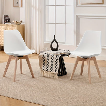 Lot de 4 chaises de salle à manger, chaises de cuisine, chaises de salle à manger modernes, chaises design pour salle à manger, en bois massif et simili cuir, capacité de charge maximale 150 kilogrammes, pour cuisine et salle à manger
