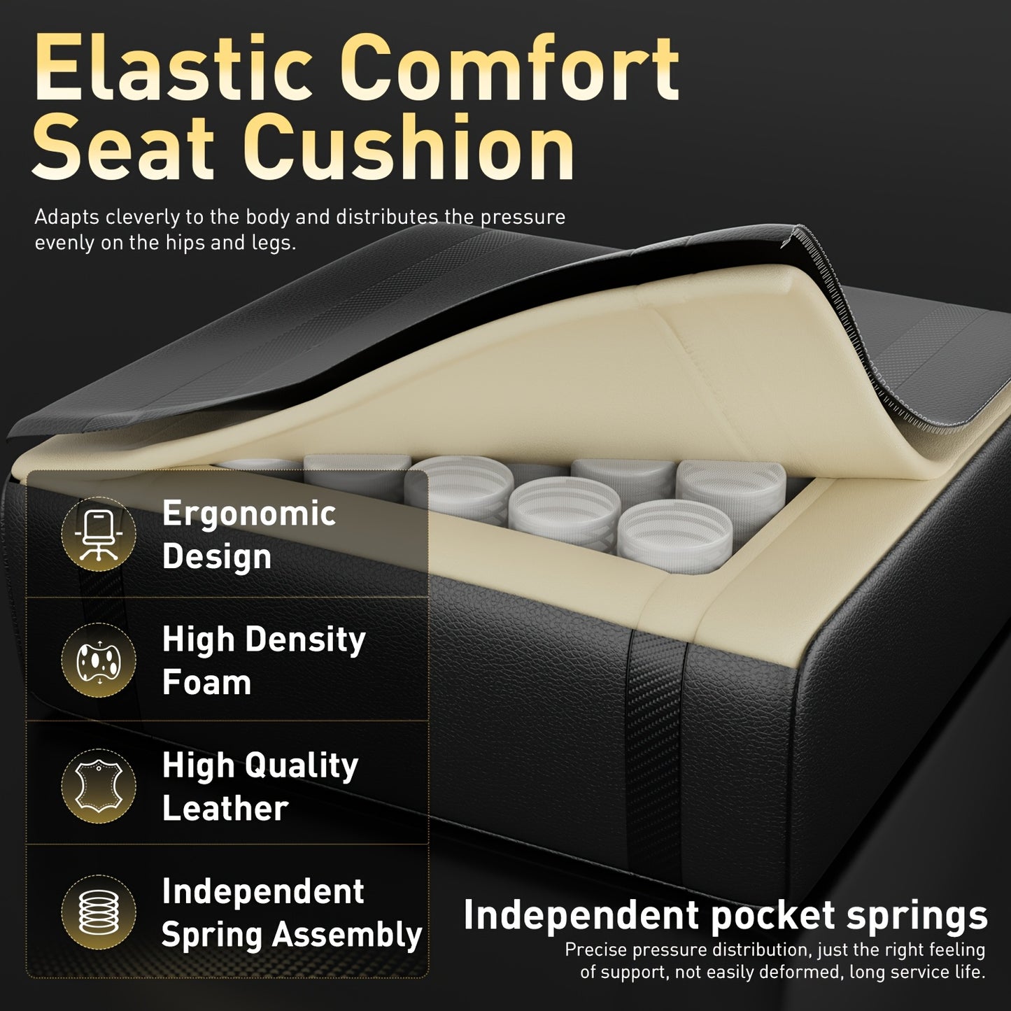 Nouvelle chaise de gaming améliorée avec massage lombaire intégré, conception ergonomique pour adultes, support lombaire et appui-tête réglables, chaise d'ordinateur pivotante en similicuir avec repose-pieds, chaise de bureau inclinable pour de longues he