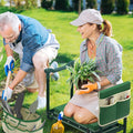 Genouillère et siège de jardin pliable | Outils de jardinage d'extérieur portables, conception peu encombrante, cadre durable en acier inoxydable, coussin épais, idéal pour la plantation de fleurs et le désherbage, jardinage élégant