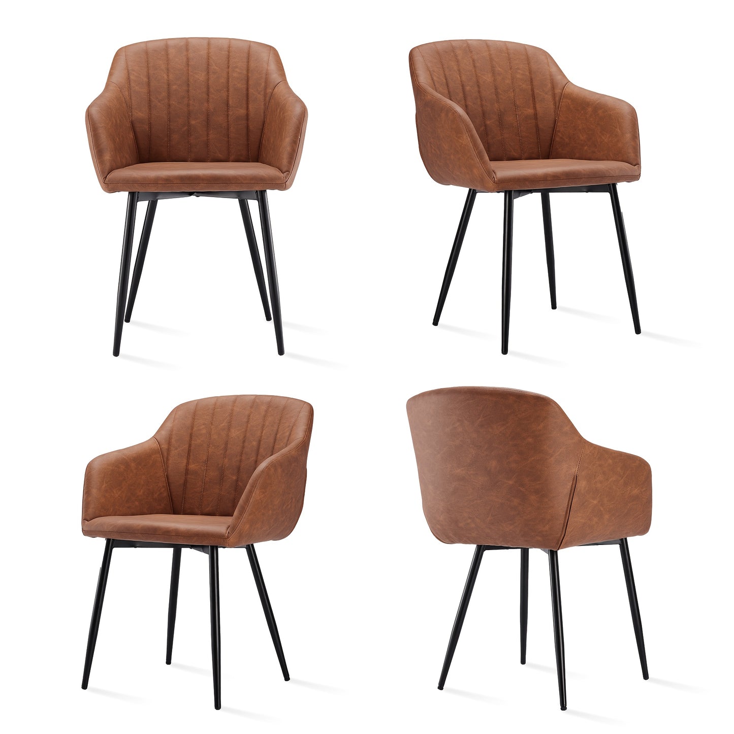 Chaises de salle à manger élégantes avec accoudoirs et soutien lombaire pour salon, cuisine et chambre, offrant un grand confort - Disponibles par lots de 2, 4 ou 6