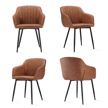 Chaises de salle à manger élégantes avec accoudoirs et soutien lombaire pour salon, cuisine et chambre, offrant un grand confort - Disponibles par lots de 2, 4 ou 6