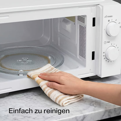 Galanz Mini four à micro-ondes avec plat tournant de 20 litres, double bouton rotatif, modèle argenté multifonctionnel pour personnes âgées et enfants