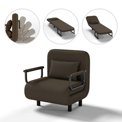 Fabulcozy Chaise de Bureau Canapé - Style Moderne, Dossier Réglable à 5 Niveaux, avec Appui-Tête et Coussin Confortable, Convient pour Salon/Bureau, Noir Gris Marron Vert Jaune Bleu Marron