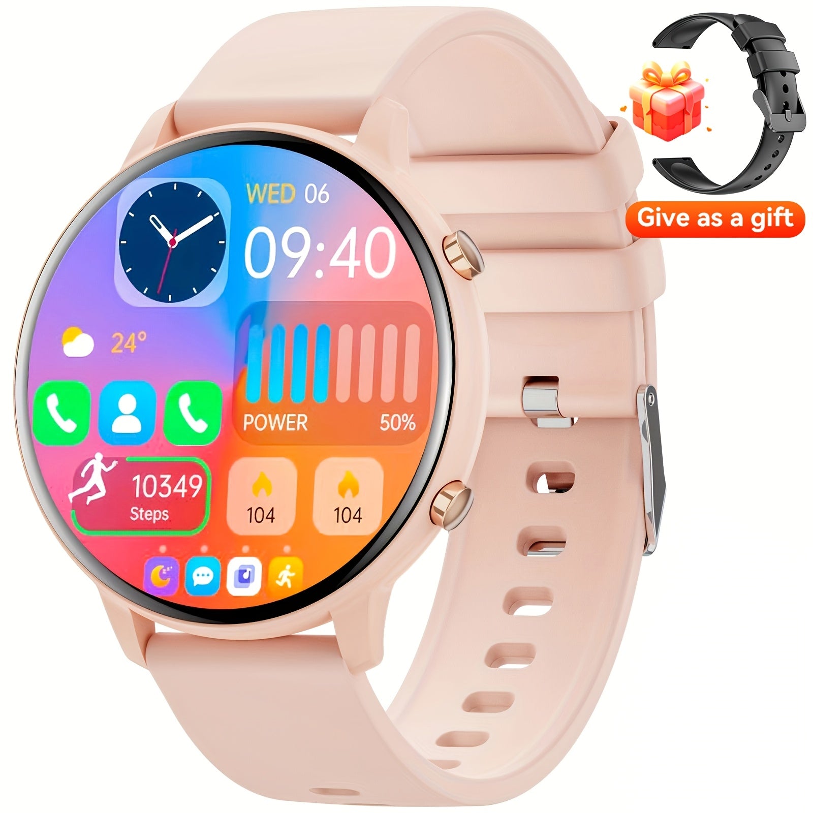 Montre Connectée Sport 1.39 pouces Écran Tactile Haute Définition, Appel Sans Fil, Assistant Vocal, Contrôle de la Caméra Sans Fil, Rappel Sédentaire, Lecture de Musique, 5.3, Chargement Magnétique, Batterie 210Mah, Compatible Android et iPhone