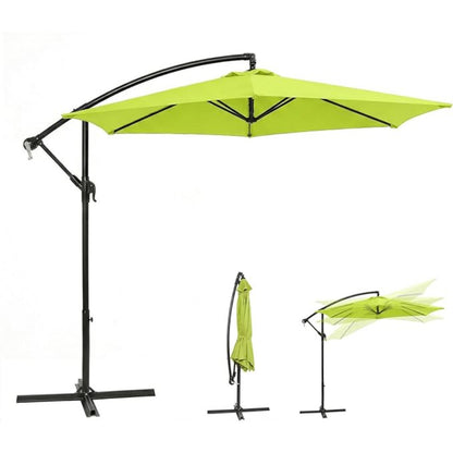 Parasol à baleinière Sekey 300 cm avec auvent inclinable, parasol avec mât en aluminium de 48 mm et 6 entretoises en acier, parasol de jardin et de terrasse rond et pliable, avec sangle supplémentaire -basculement