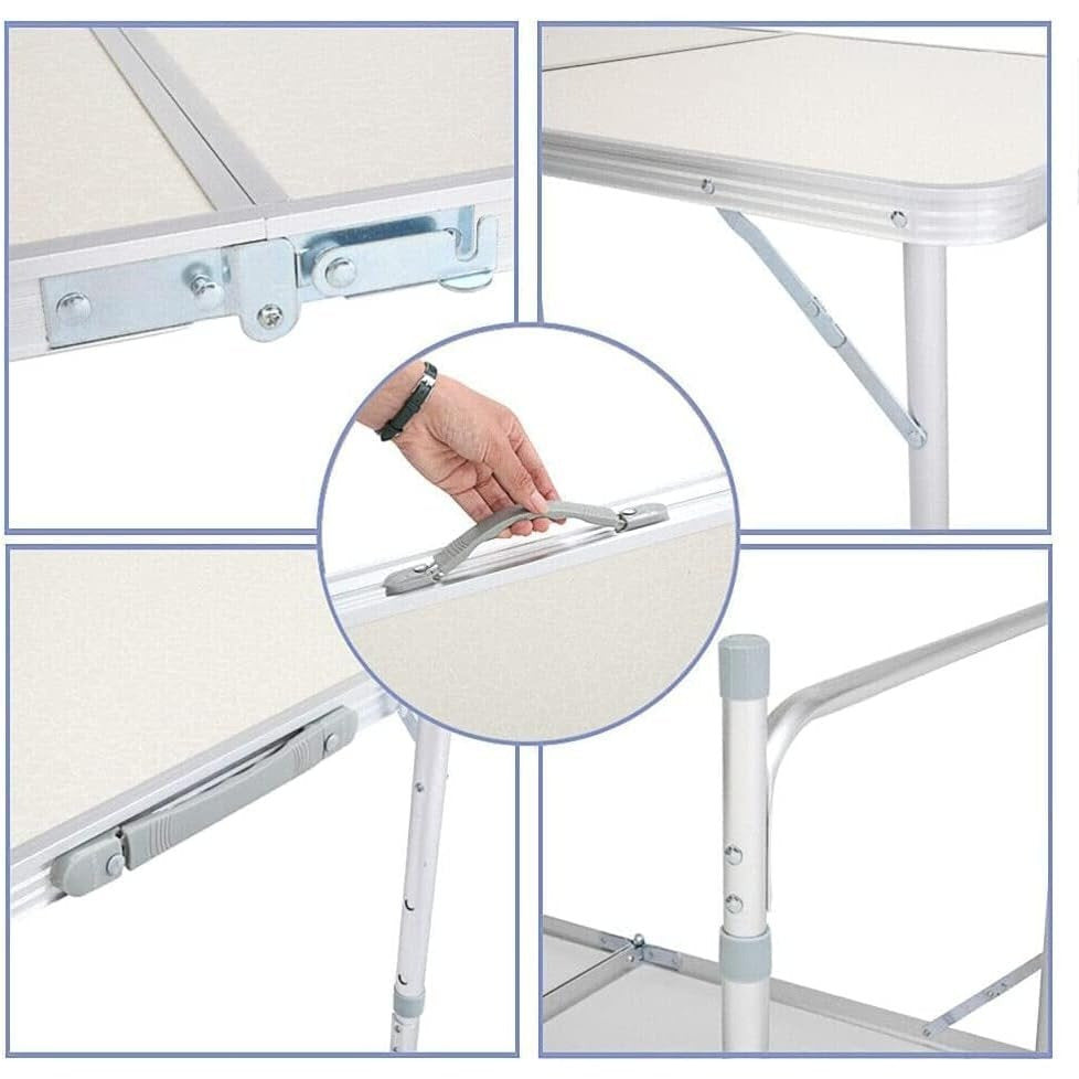 Table de camping pliante avec hauteurs réglables, tables de pique-nique pliables portables pour camping BBQ jardin artisanat marché stand extérieur intérieur cuisine jardin bureau robuste 120x60cm table de pique-nique extérieure de jardin réglable table d
