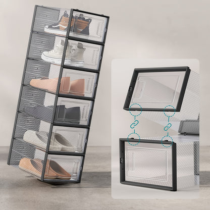 Lot de 12 boîtes à chaussures transparentes à ouverture latérale, boîte de rangement à chaussures de grande capacité, meuble à chaussures/boîte de rangement à chaussures pour la maison