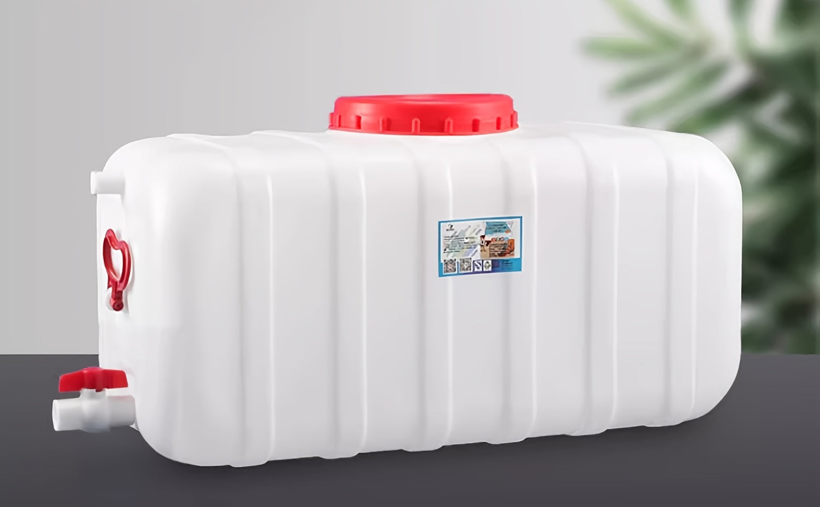 Récipient à eau horizontal portable en plastique de grande capacité pour la maison, résistant aux chutes, avec robinet pour l'eau domestique, le camping, l'extérieur, les voyages en voiture