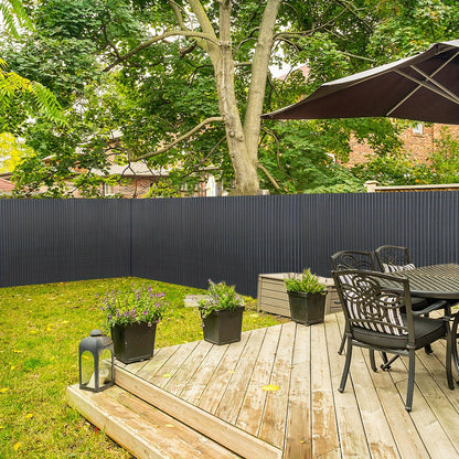 Clôture décorative de jardin en PVC, écran d'intimité en forme de W, écran d'intimité pour balcon avec attache-câble, anthracite, hauteur 80-200 cm, convient pour jardin et cour