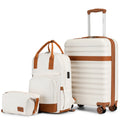 Ensemble de 3 Valises de Voyage en ABS + PC avec 4 Roues, Serrure TSA, Incluant 1 Sac à Dos et 1 Trousse de Toilette - Idéal pour les Vacances et la Rentrée