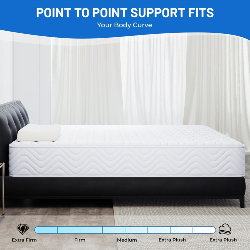 Matelas Simple/Double avec Mousse à Mémoire de Confort Confortable, Matelas Hybride à Ressorts de Poche avec Isolation des Mouvements, Matelas Moyennement Rigsides 90/140/160X200X23Cm