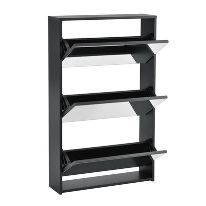 Armoire à chaussures Vogar avec portes miroir de différentes couleurs et tailles