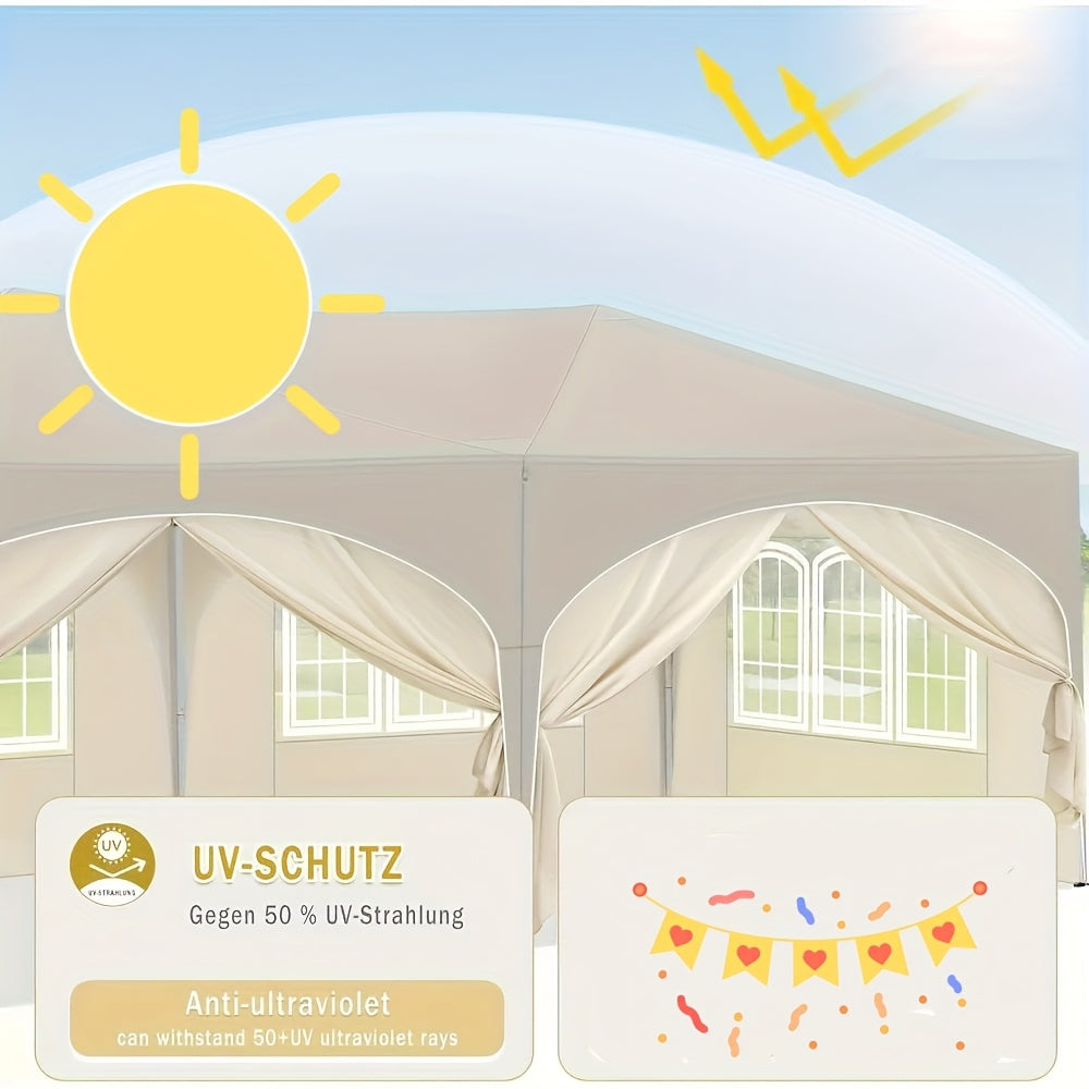 1pc Pergola d'extérieur, Gazebo pliable avec protection UV 50+, abri portable robuste pour jardin, camping, piscine - Montage facile, léger, sac de transport inclus, 3x6m